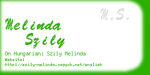 melinda szily business card